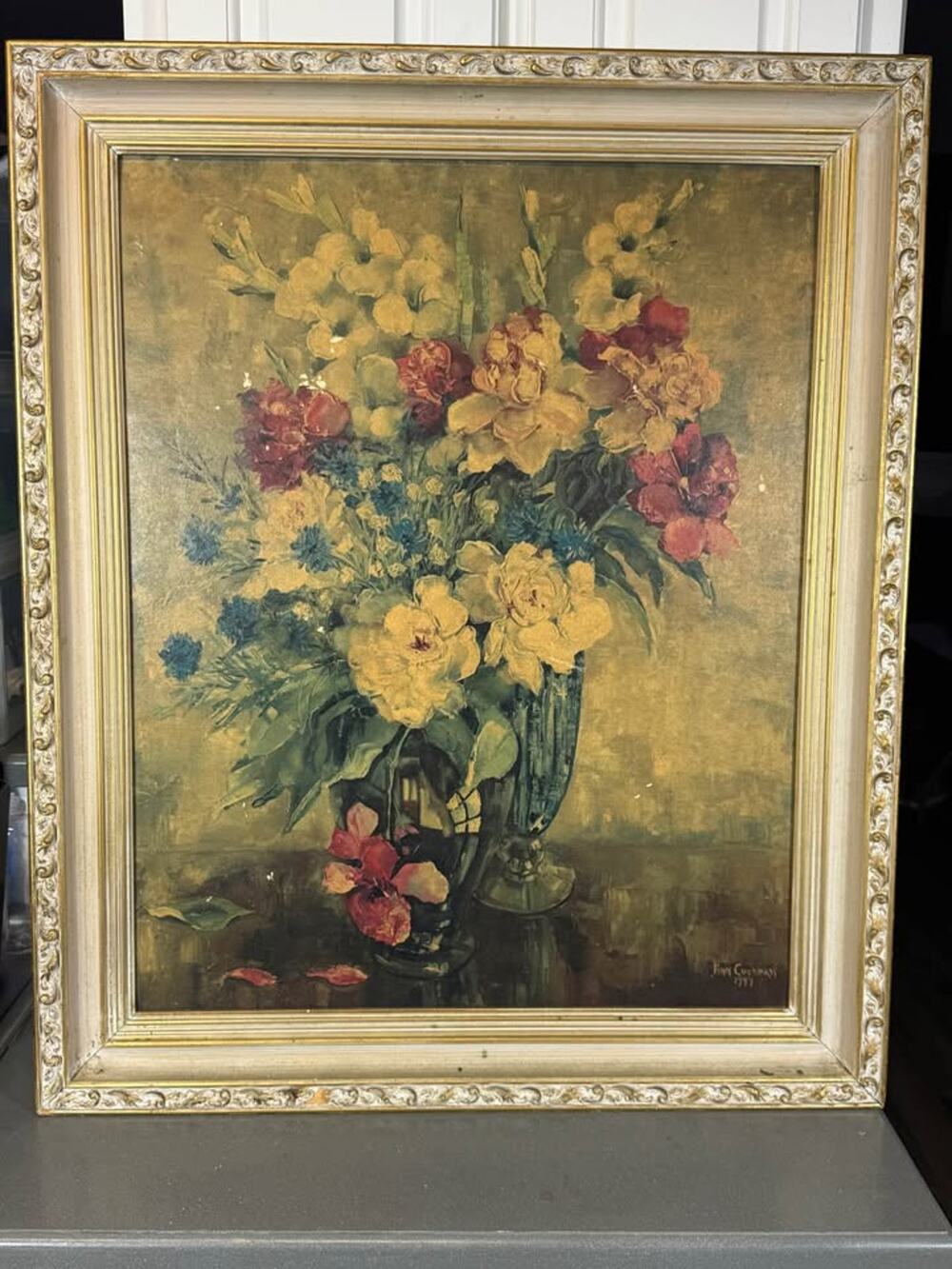 Ann Cochran Summer Splendor 1944 Oil Painting Floral Still Life Framed TV Prop - Picture 1 of 10